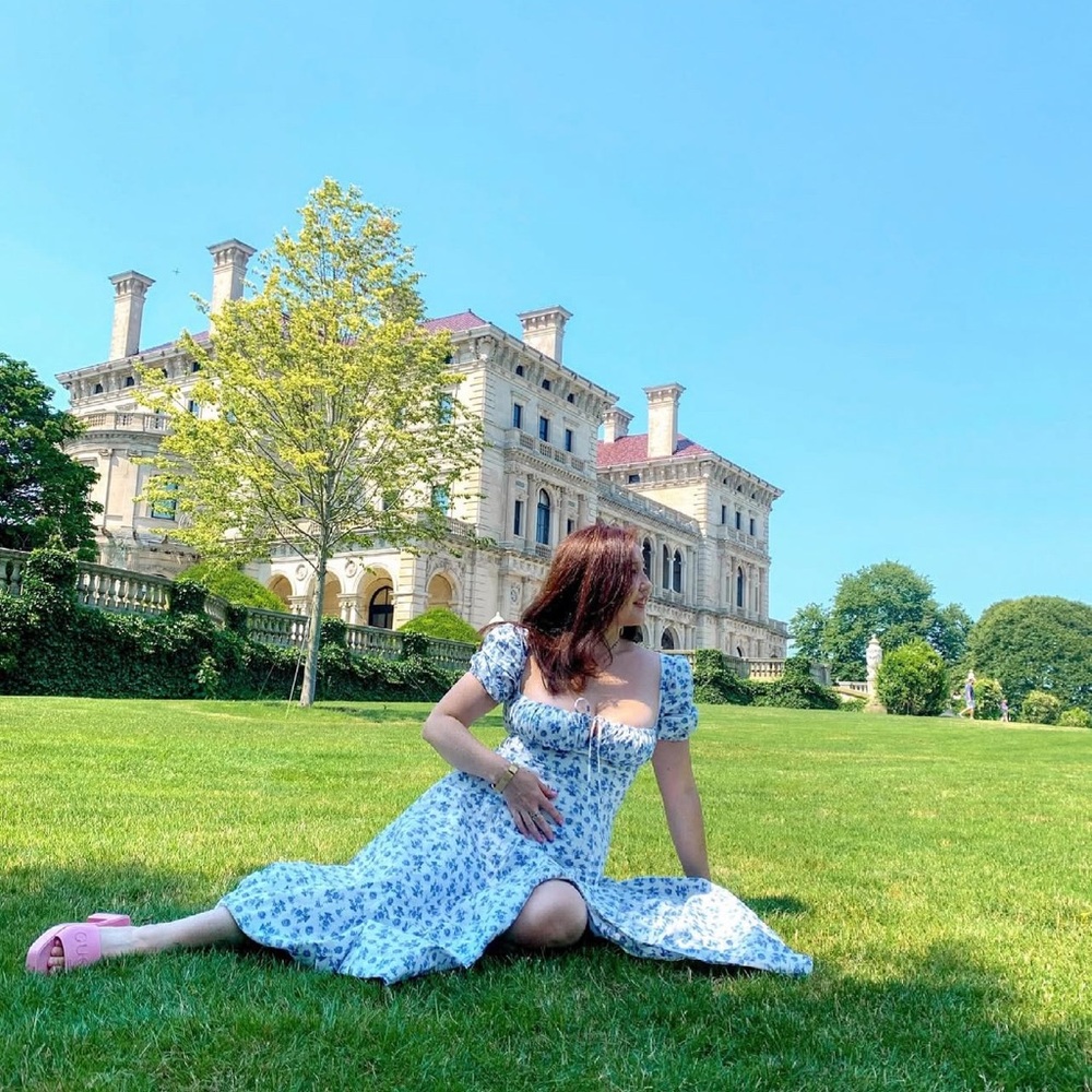 House of CB Blue Floral Maxi Dress